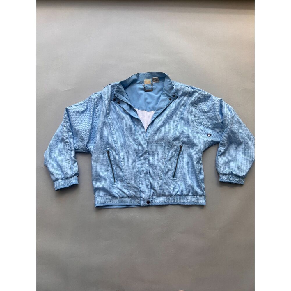 Ellesse 80s Vintage Gingham blue windbreaker utility bomber gorpcore jacket